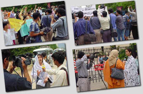 A large number of journalists in RAWA demo