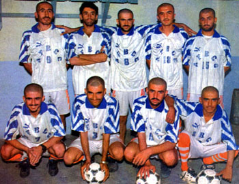 The players of a Pakistani football team who were arrested by Taliban and also their heads were shaved as punishment for wearing shorts in Kandahar. AFP photo 