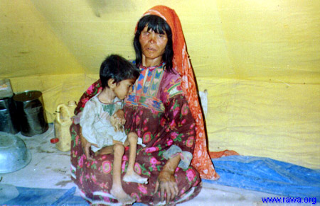 Drought-stricken family in Herat province during the Taliban in 2000