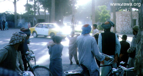 A victim hanged on a tree in the city