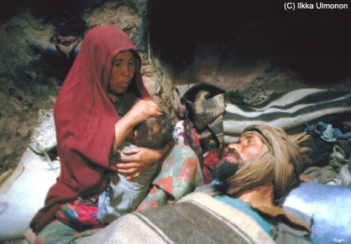 People in Bamyan still live in caves in poverty.