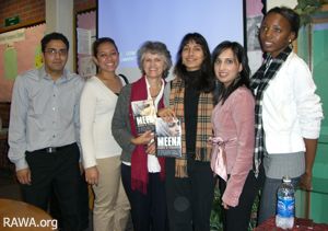 Melody with some students and organizers of the event