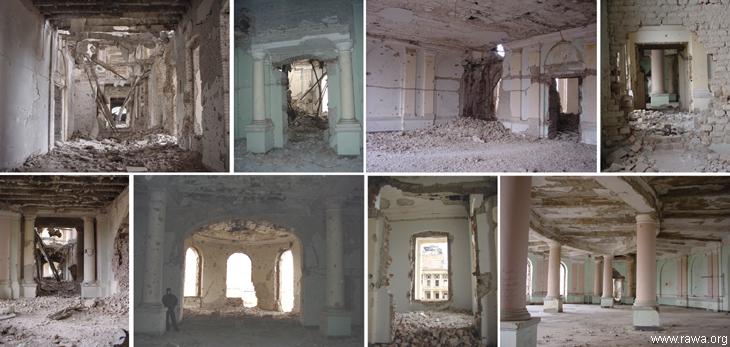 Inside views of Dar-ul-Aman palace in Kabul Oct.2002