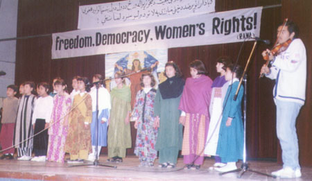 Children singing patriotic songs at the function