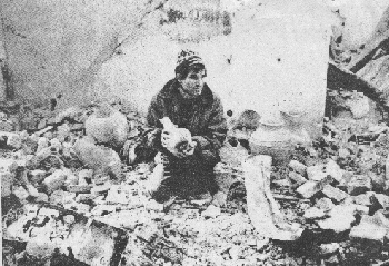 Najibullah Popal deputy chief of Kabul Museum over the destroyed treasures. 1993