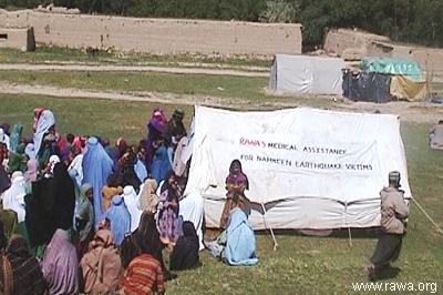 Earthquake victims in Nahrin