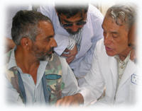 American Dr. Leo Lagasse visits Nasir Ahmad in RAWA hospital in Pakistan