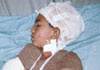 A child wounded in Jalalabad due to US bombardment of residential areas