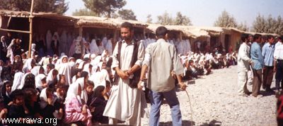 Women also take part in the Protest in Takhar