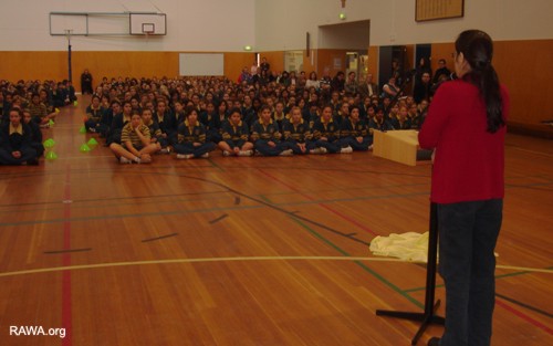 Sohaila at Loreto College in Adelaide