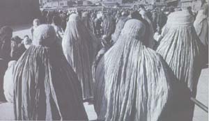 Afghan widows waiting for food in Kabul